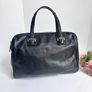COACH Taylor Black Leather Satchel Carryall Handbag